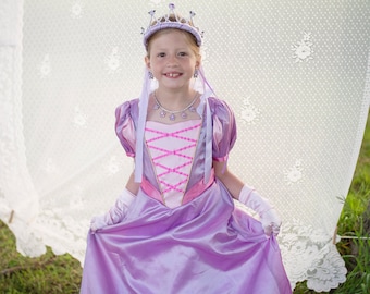 Boutique Rapunzel Gown, dress up costume for princess, princess dress, princess costume for kids