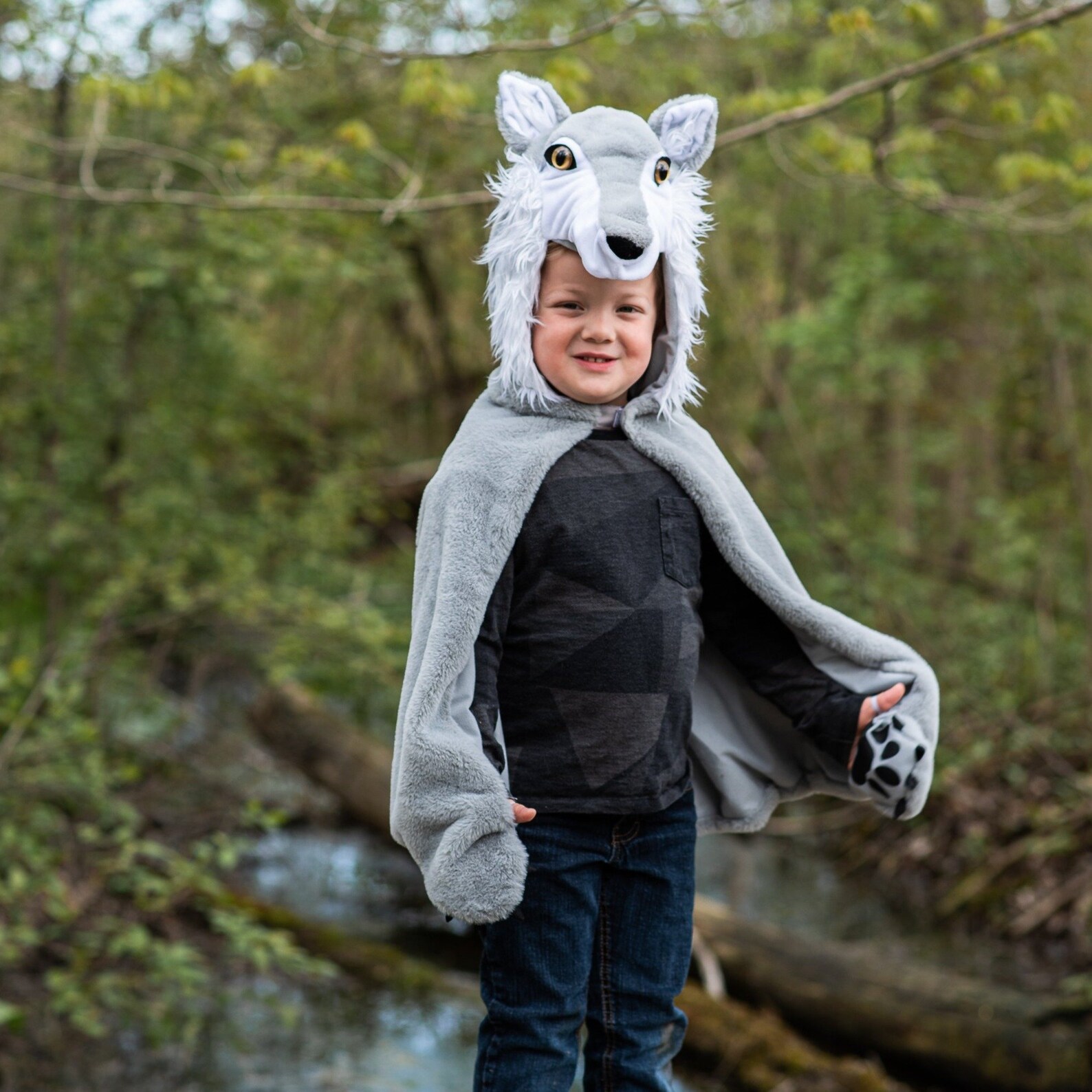Storybook Wolf Kids Grey Jumpsuit and Mask