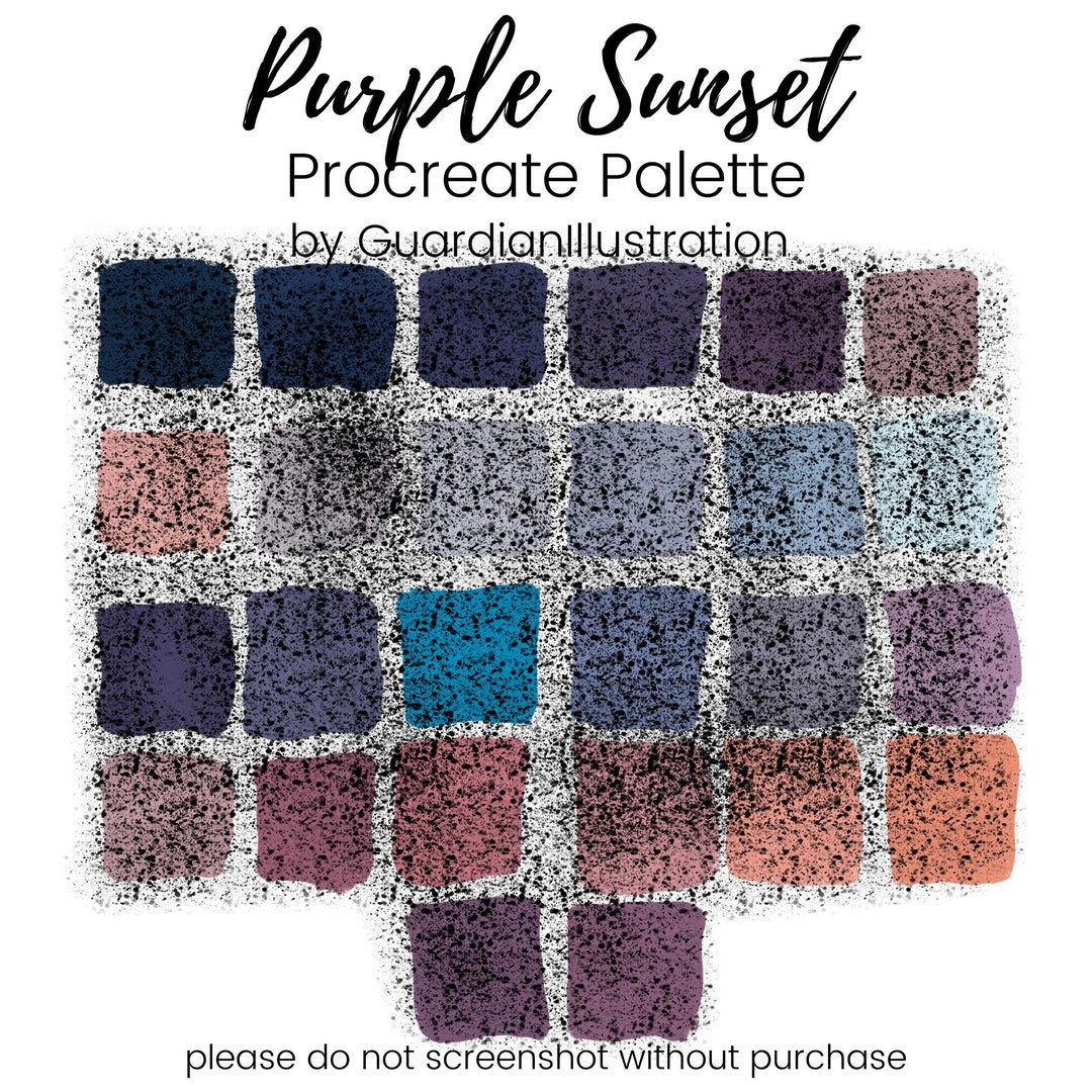 Purple Sunset Procreate Color Palette, Procreate Tools, Color Swatches ...