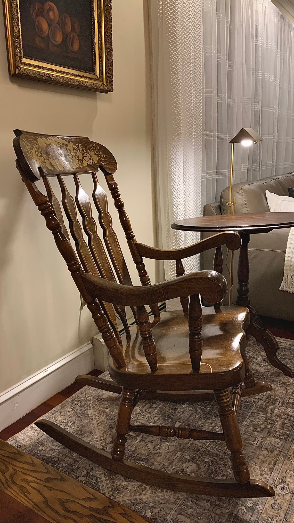 Vintage Large Wood Rocking Chair Yugoslavia 1982 Harvest Etsy