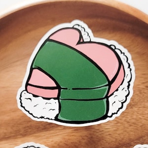 Musubi Heart Sticker | Spam Musubi Lover Hawaiian Food Snacks Rice and Spam Cute food sticker i love spam rice lover seaweed