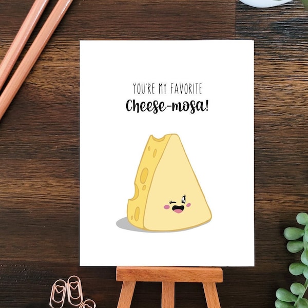 You're My Favorite Cheese-mosa! Greeting Card | Happy Birthday Funny Filipino Pun Greeting Card gift for her pinay tita best friend