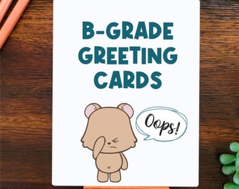 B-Grade Greeting Card GRAB BAG | Slightly Imperfect Greeting Cards | Mystery 4 Pack | Seconds Sale Grab Bag Cards