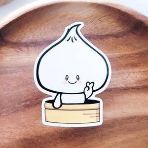 Dumpling in Steamer Sticker | Dumpling, Bao bun, Siopao asian food art Cute dumplings kawaii food peace sign