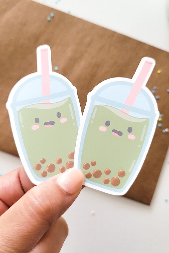  Bubble Tea Stickers,Cartoon Beverage Decals Flavor