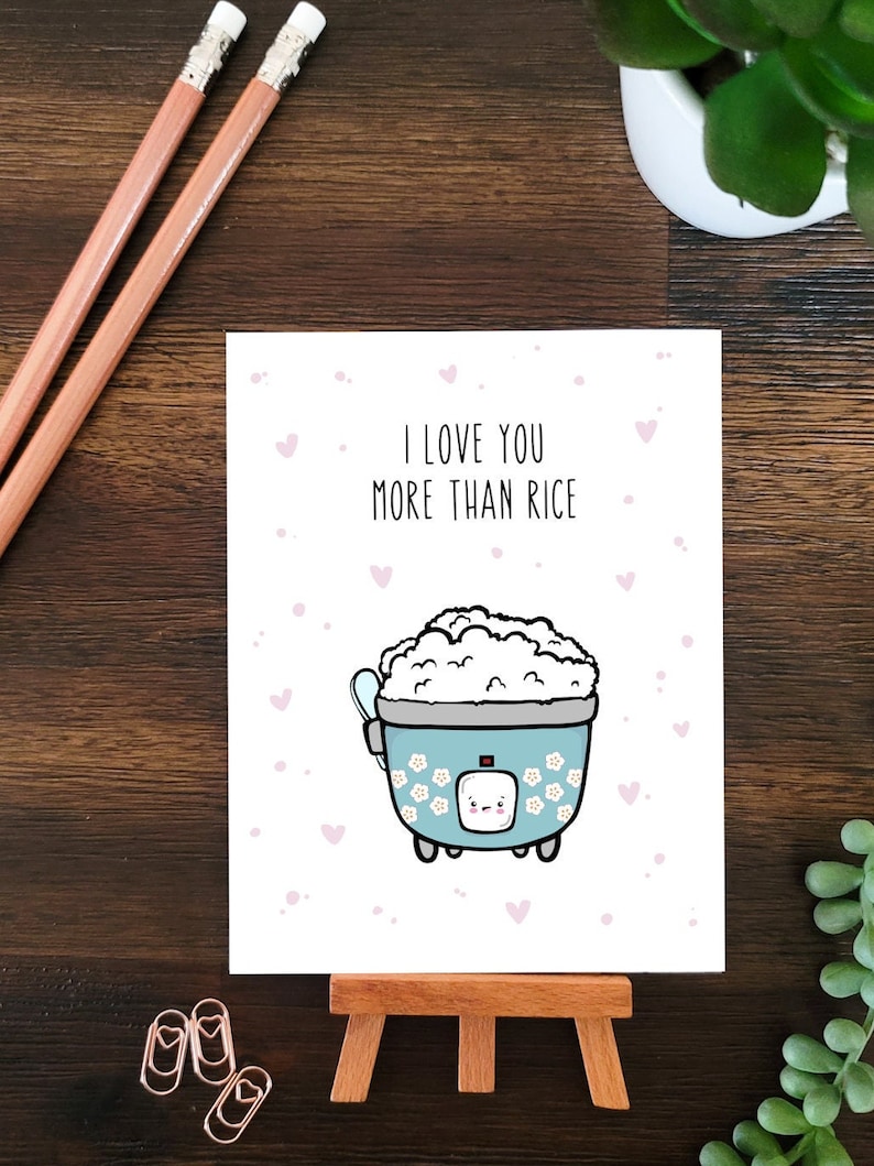 Cute Rice Cooker Greeting Cards Funny Food Dessert Food Pun Etsy