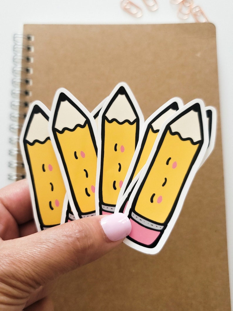 Cute Pencil Sticker Back to School Sticker Teacher Gift Etsy