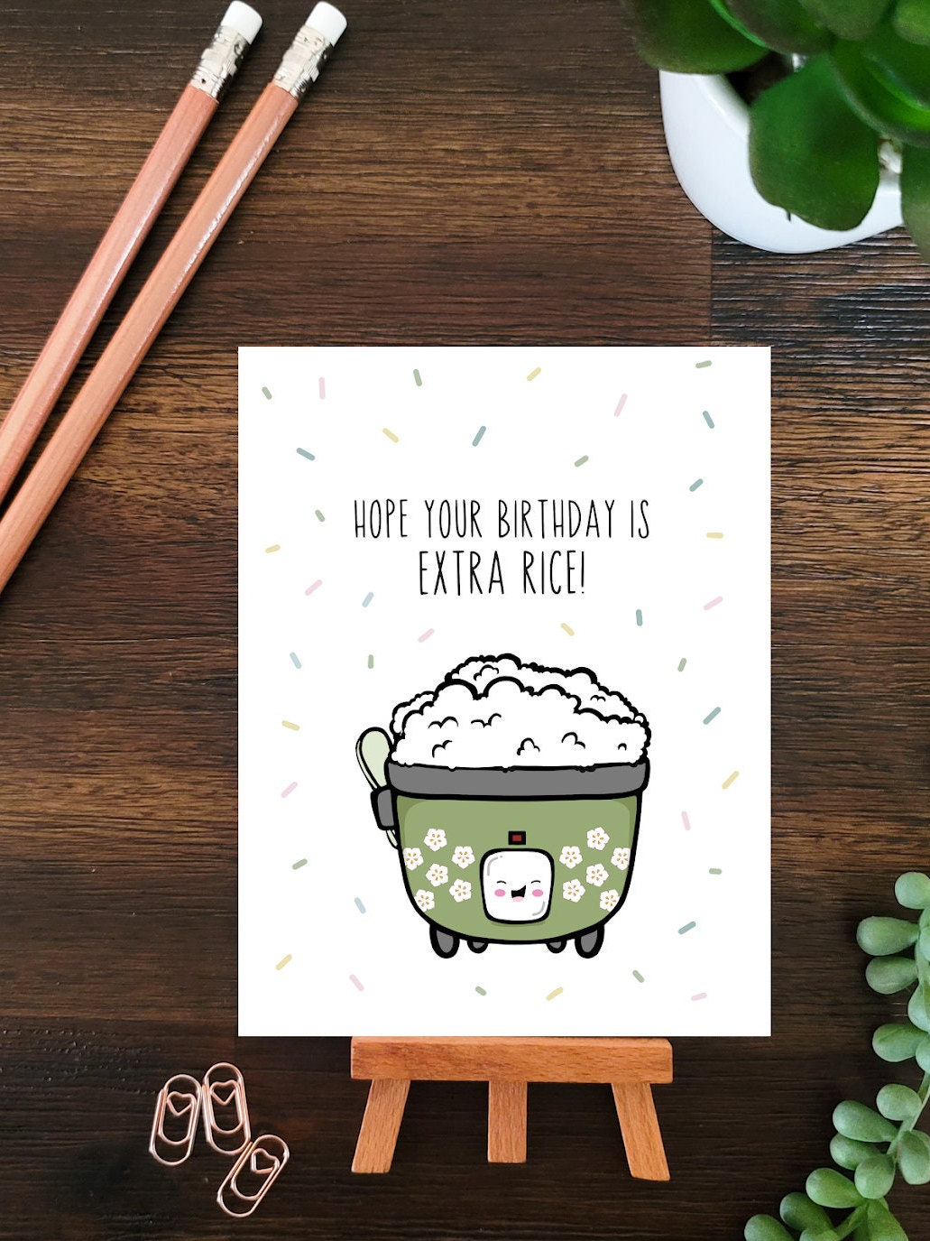 Cute Rice Cooker Greeting Cards | Funny Food Dessert Food Pun Kawaii ...
