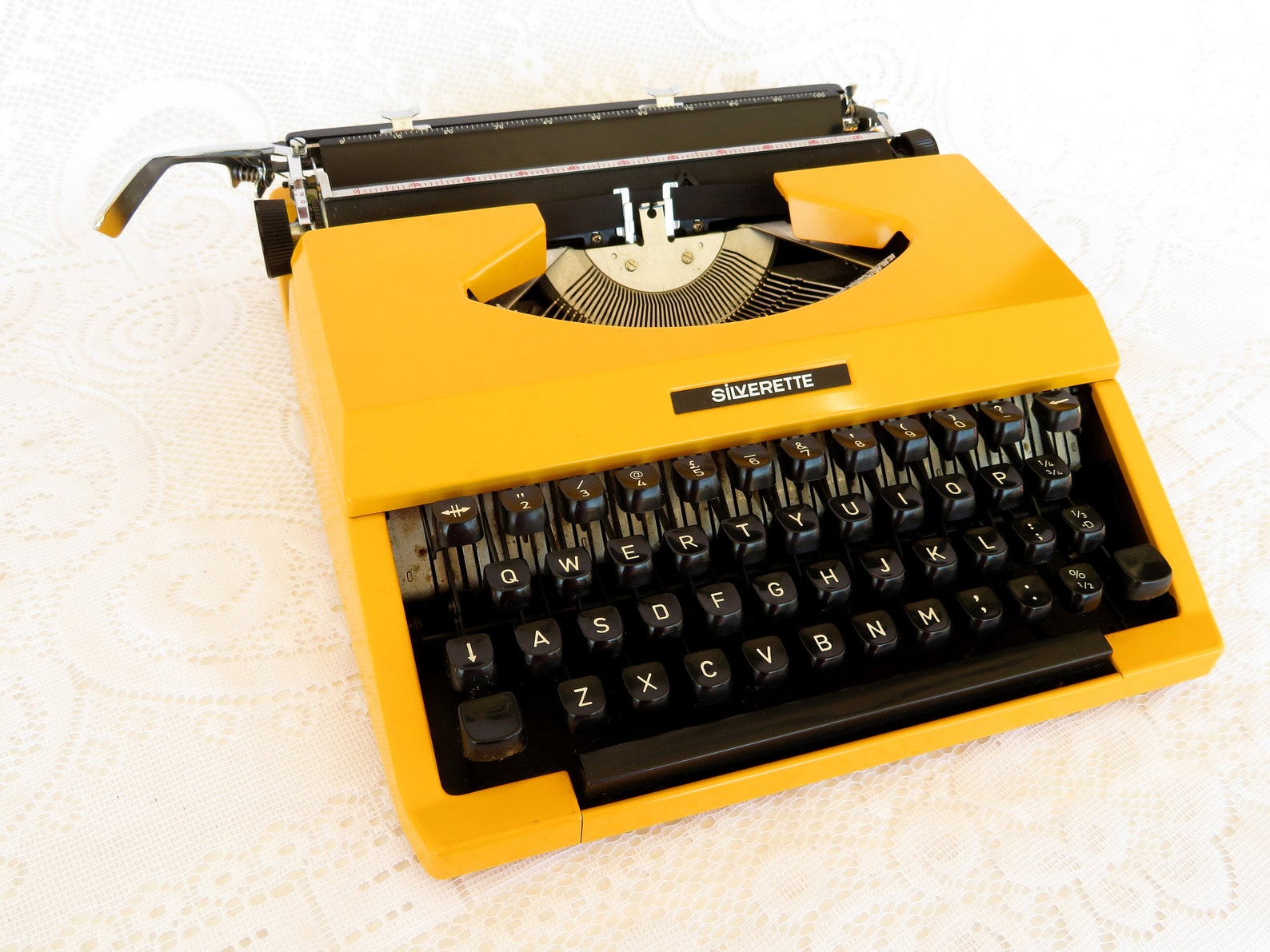 Vintage Yellow Typewriter Portable with Case Working Etsy