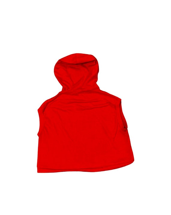 VTG 80s Sleeveless Cropped Hooded Tank/Streetwear… - image 5