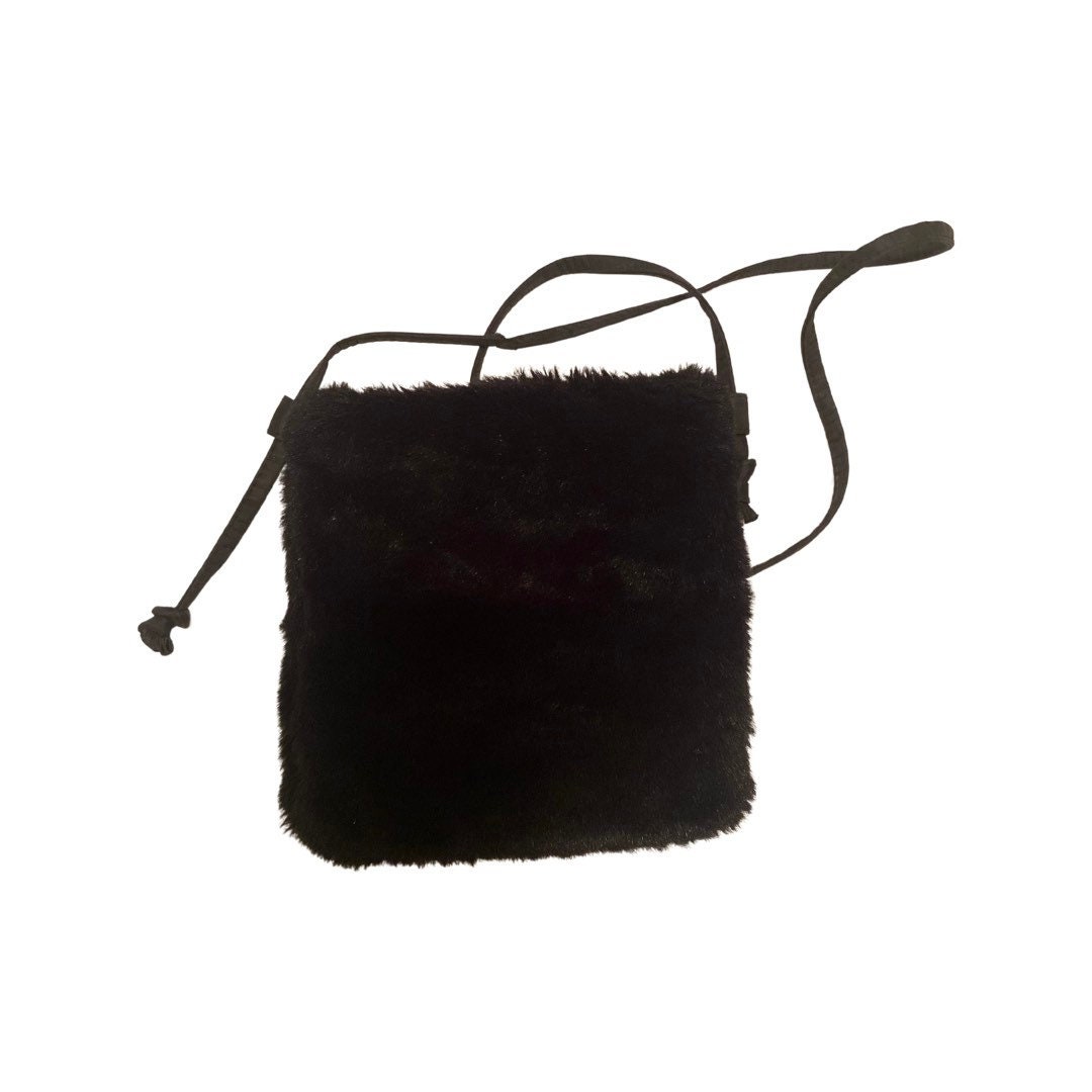Y2K Fuzzy Black Faux Fur Crossbody Mini Purse/vintage 90s Etsy