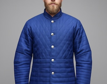 Mittelalterlicher Gambeson: Vollärmeliges Baumwoll-Aketon - SKA-LARP-Kostüm