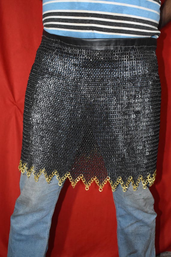 Chainmail Skirt, 9mm Flat Ring Riveted With Solid Rings Sca Skirt,