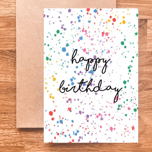Multi Coloured Happy Birthday Card For Him For Her Etsy