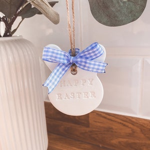 Personalised Easter Decoration | Easter Bunny Clay Keepsake | Easter Tree Decoration | Easter Basket Gift Tag | UK