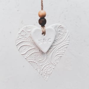 Personalised Initials Layered Heart Decoration