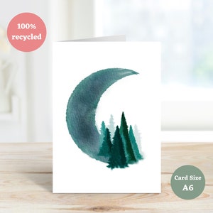 Enchanted Celestial Moon & Forest Greetings Card |  Option To Send Direct To Recipient | FREE Personalised Message | FREE Postage | UK