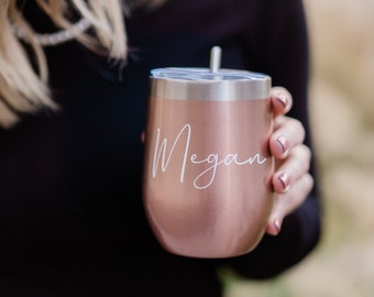 Personalized Wine Tumbler, Stainless Steel Wine Tumbler, Bridesmaid Gift, Bridesmaid Proposal, Tumbler With Straw, Tumbler