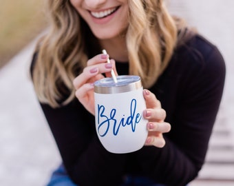 Personalized Wine Tumbler, Stainless Steel Wine Tumbler, Bridesmaid Gift, Bridesmaid Proposal, Tumbler With Straw, Tumbler