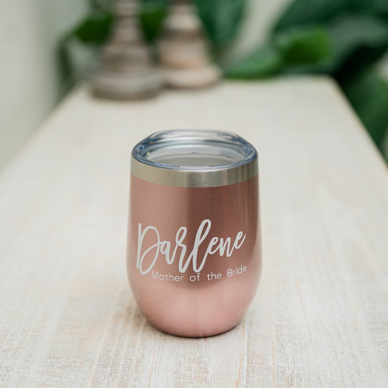 Personalized Wine Tumbler, Stainless Steel Wine Tumbler, Bridesmaid Gift, Bridesmaid Proposal, Tumbler With Straw, Tumbler zdjęcie 5