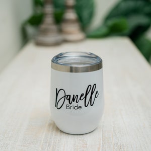Personalized Wine Tumbler, Stainless Steel Wine Tumbler, Bridesmaid Gift, Bridesmaid Proposal, Tumbler With Straw, Tumbler zdjęcie 2