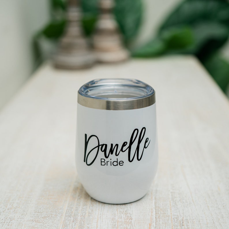 Personalized Wine Tumbler, Stainless Steel Wine Tumbler, Bridesmaid Gift, Bridesmaid Proposal, Tumbler With Straw, Tumbler zdjęcie 2