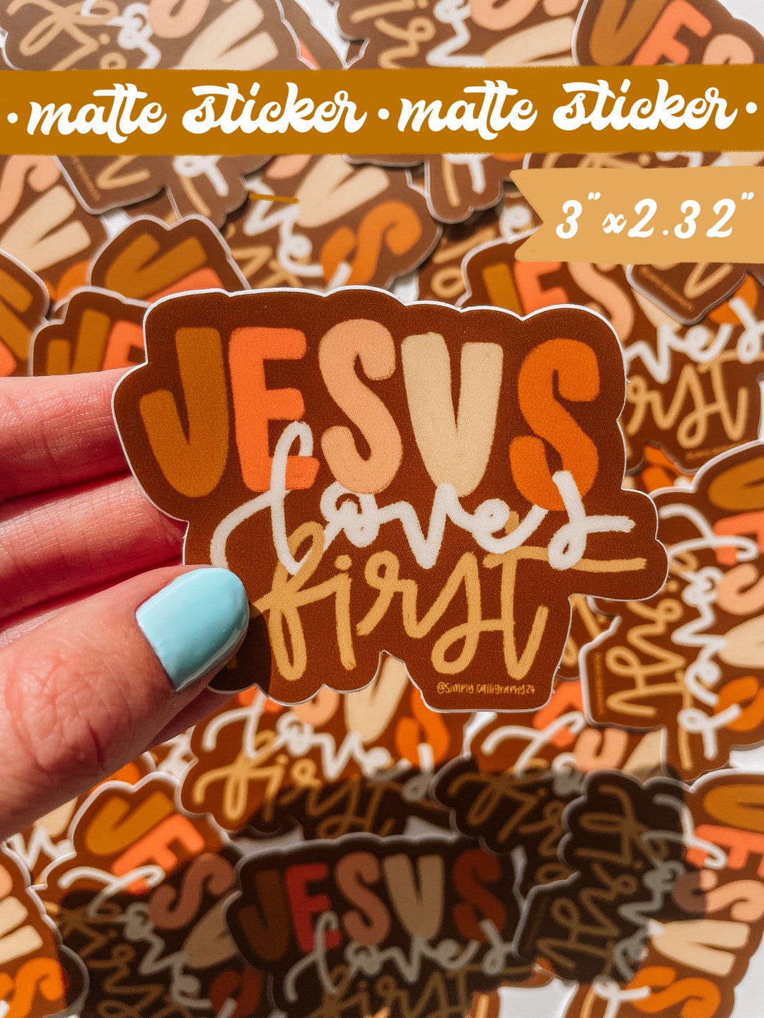 Jesus Loves First Vinyl Sticker - Etsy