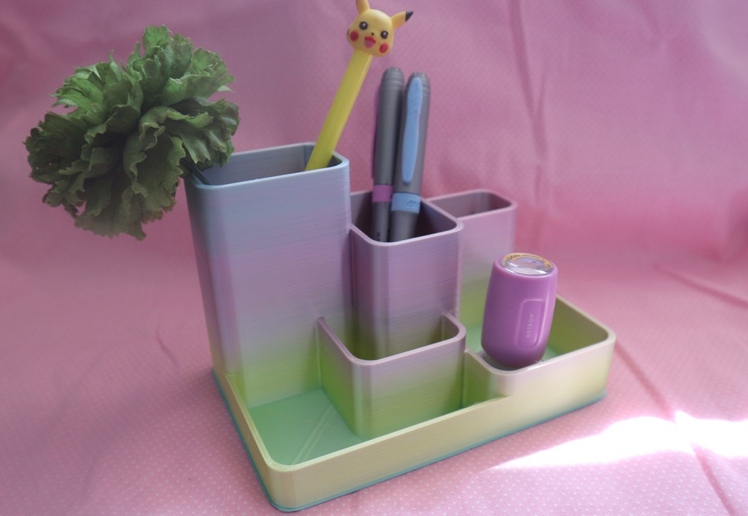 Cute Desk Organizer Hold Cute Rainbow Color Pencil/pen Holder Etsy