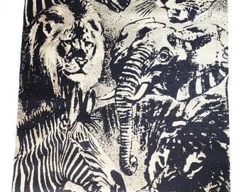 Black and Gold Safari Animal Print Wall paper