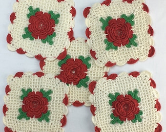 Hand Crochet, Vintage Pot Holders