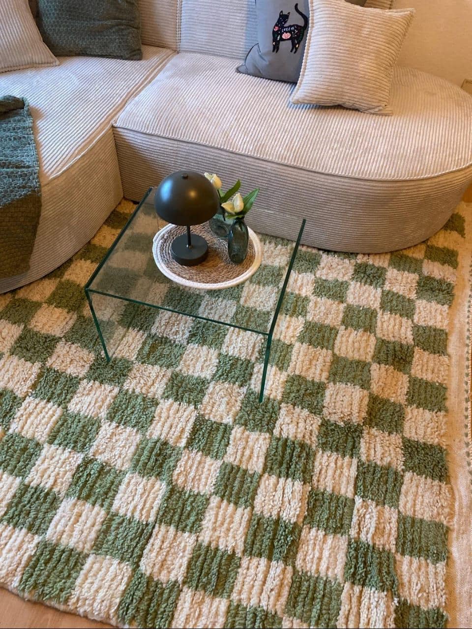ブリッド モロッコ チェッカーラグ 緑 ブリッド モロッコ チェッカー