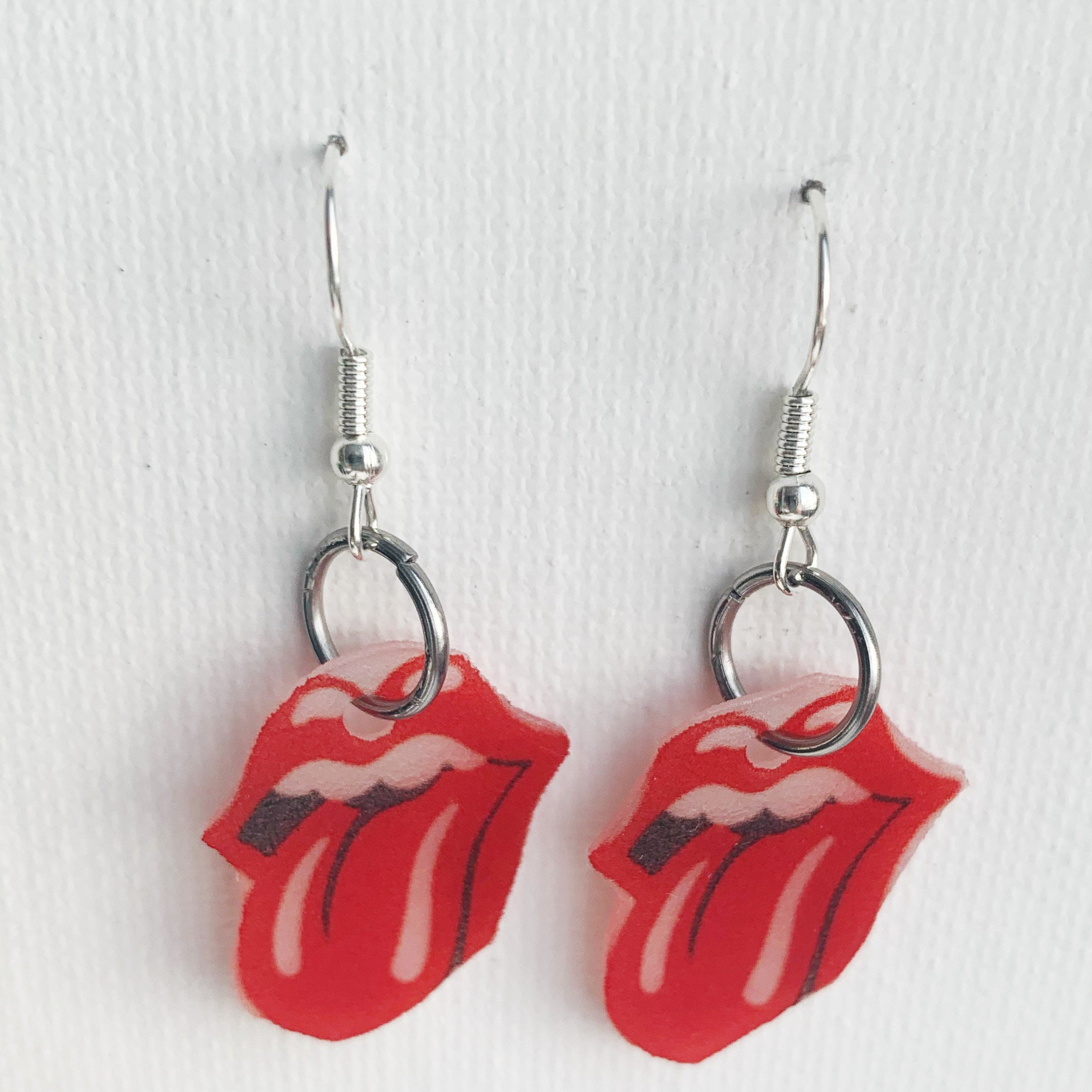 Rolling Stones the Stones Tounge Rock and Roll Dangle Earrings