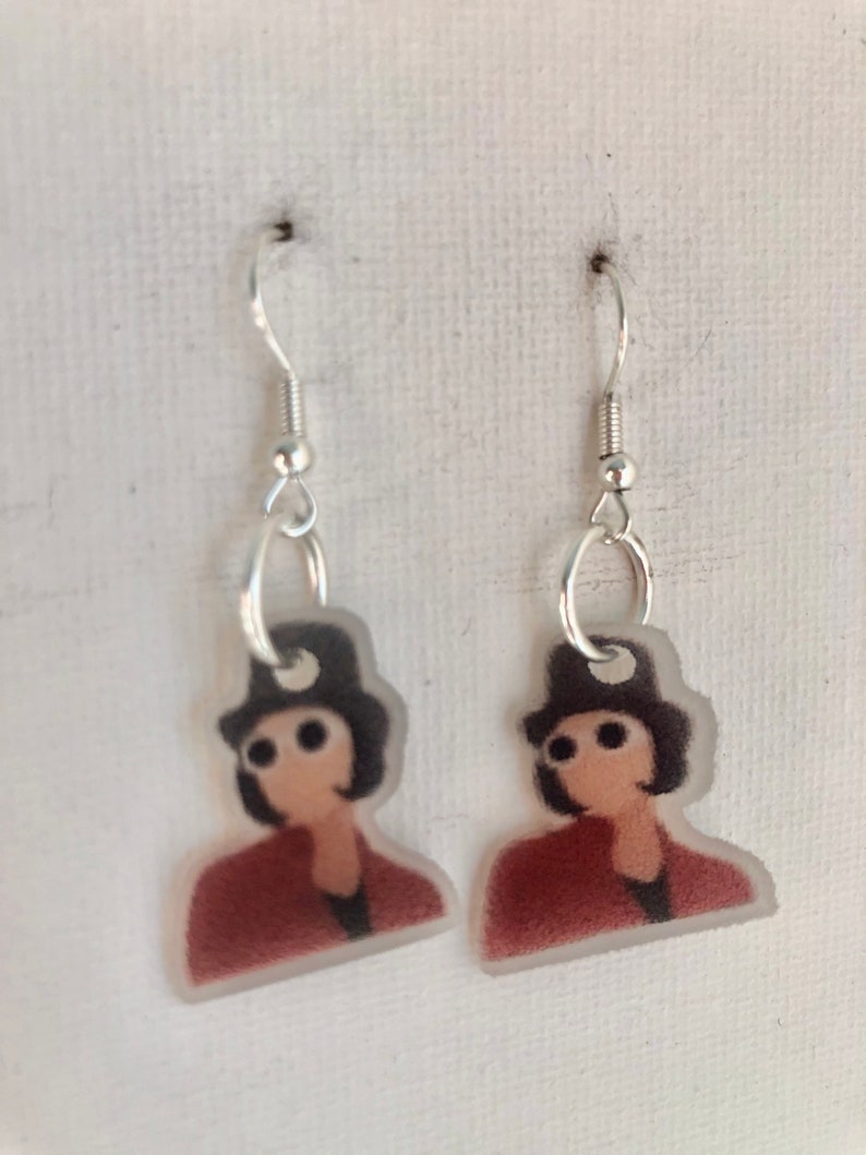 Willy wonka Tik Tok meme funny dangle earrings Johnny deep Charlie and the chocolate