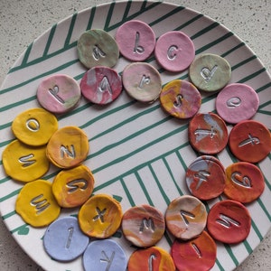 Clay Alphabet Lowercase Magnets for Palestine Charity