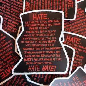 AM Hate Monologue Viny Sticker - I Have No Mouth And I Must Scream