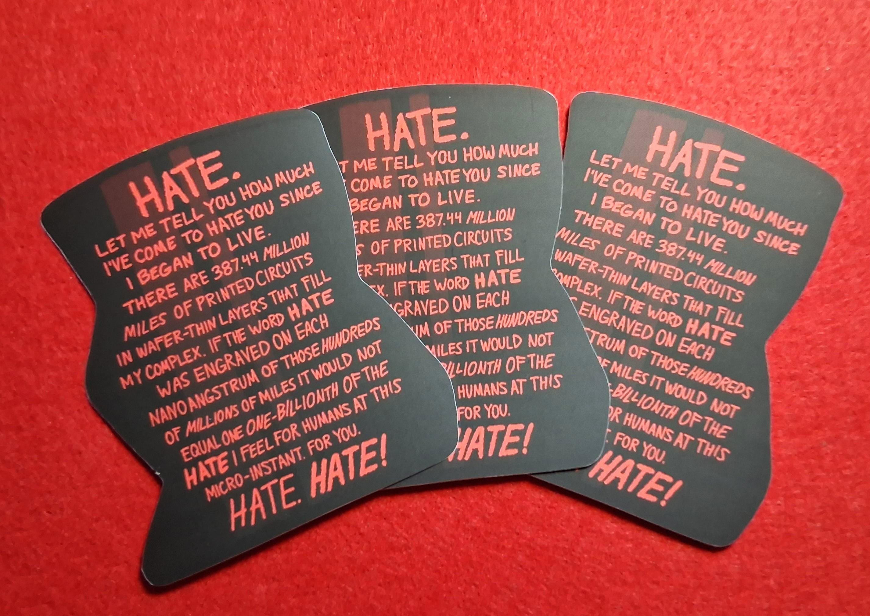 AM Hate Monologue Viny Sticker - I Have No Mouth and I Must Scream - Etsy