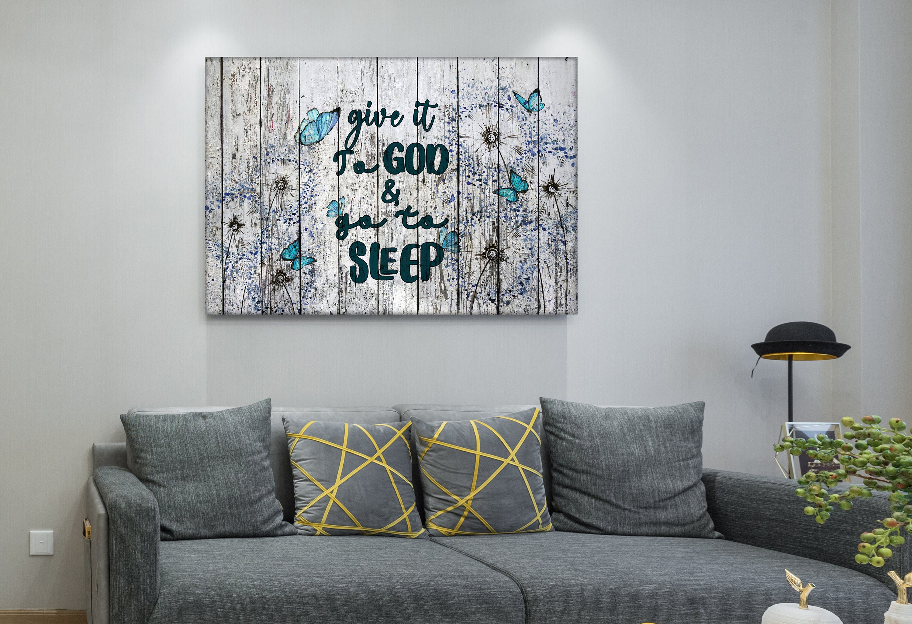 Give it to god and go to sleep canvas wall art floral etsy