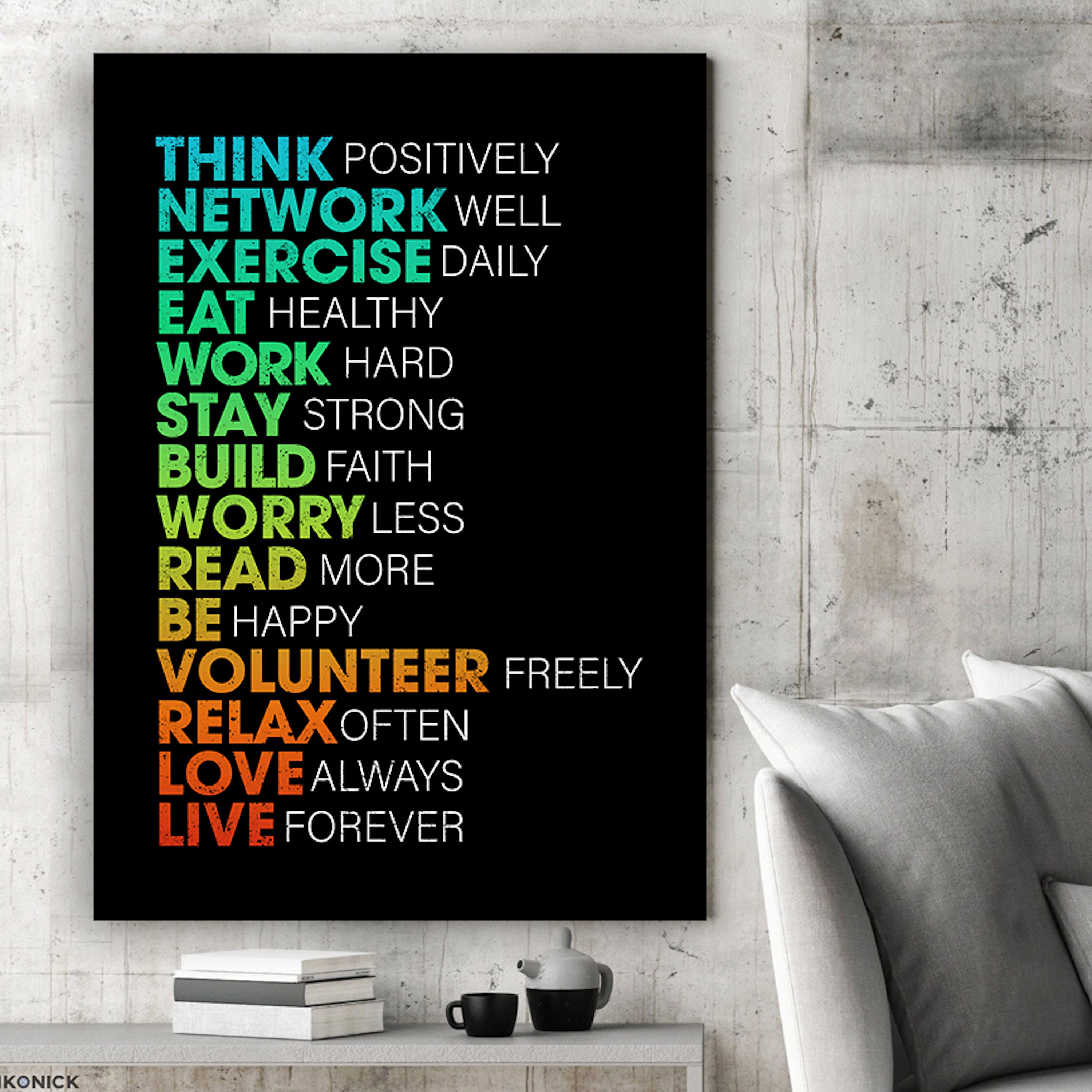 CANVAS Wall Art Motivational / Inspirational OFFICE Decor Etsy