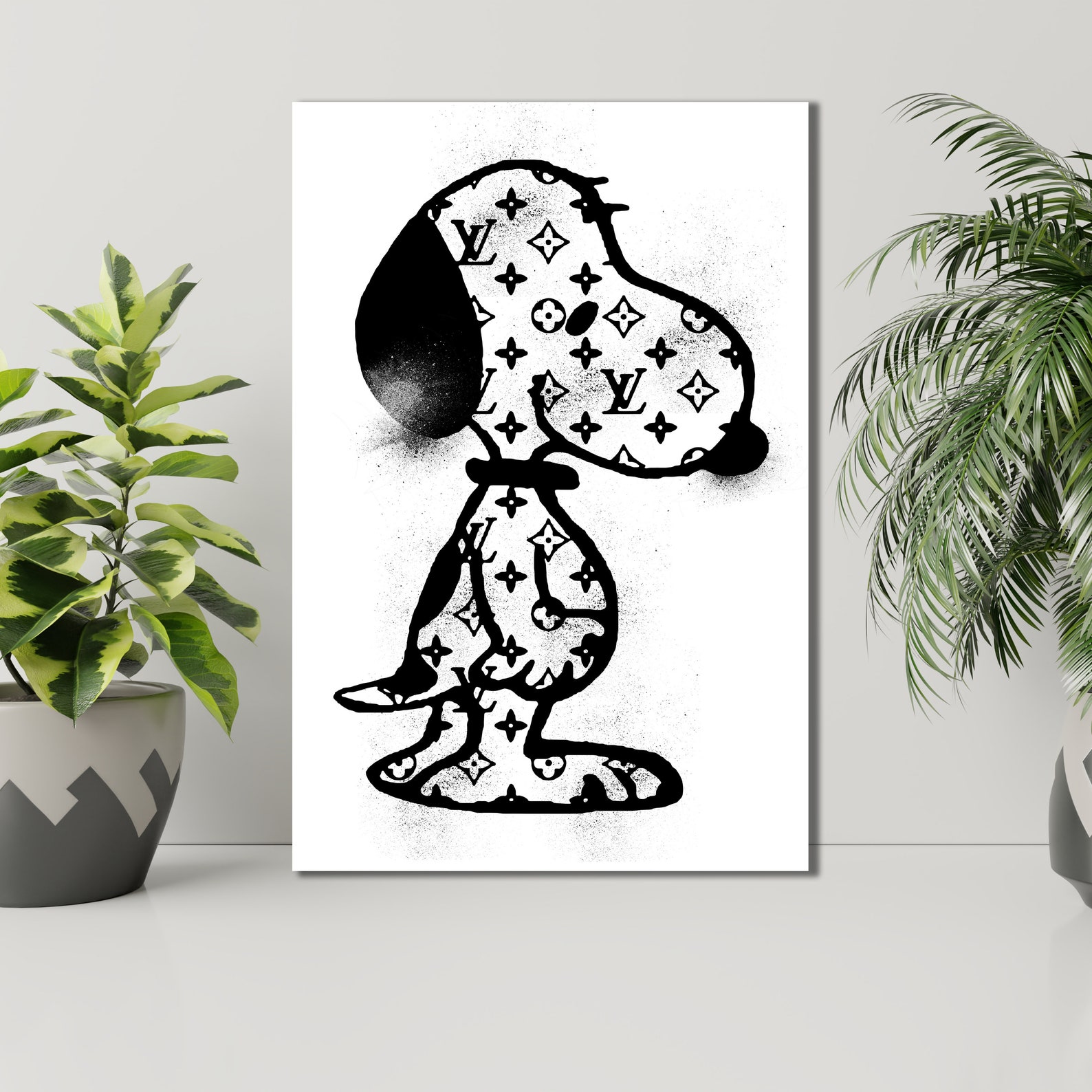 Snoopy Peanuts Louis Vuitton Wall Art Graffiti Art Design Etsy