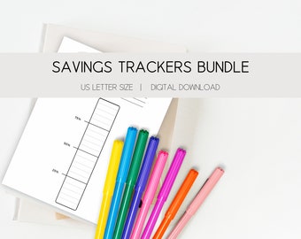 Savings Trackers Bundle | Car | Wedding | House | Vacation | Baby | Debt Free Savings Tracker | Goal Tracker | Finance Goal Tracker