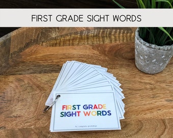 First Grade Sight Word Flashcards | 53 Sight Words | Laminated Flashcards | High Frequency Words | Homeschool | Reading | Fry | Dolch