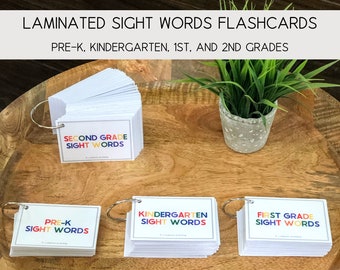 Sight Word Flashcards | Pre-K | Kindergarten | First Grade | Second Grade | Laminated Flashcards | High Frequency Words