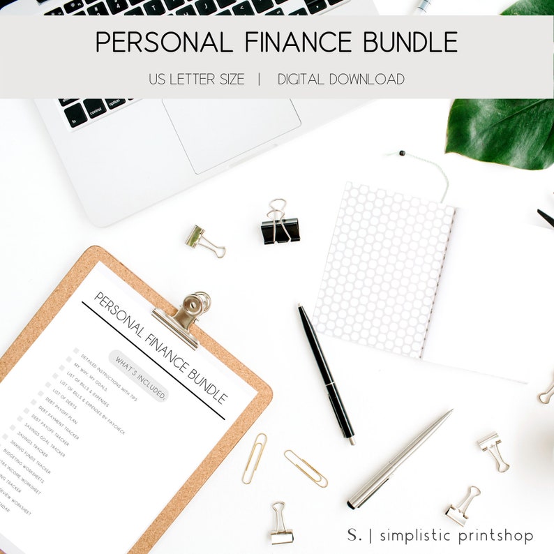 Personal Finance Bundle Monthly & Biweekly Budget Worksheets Budget Planner Budget Printables Debt Payoff Tracker Savings Tracker image 1