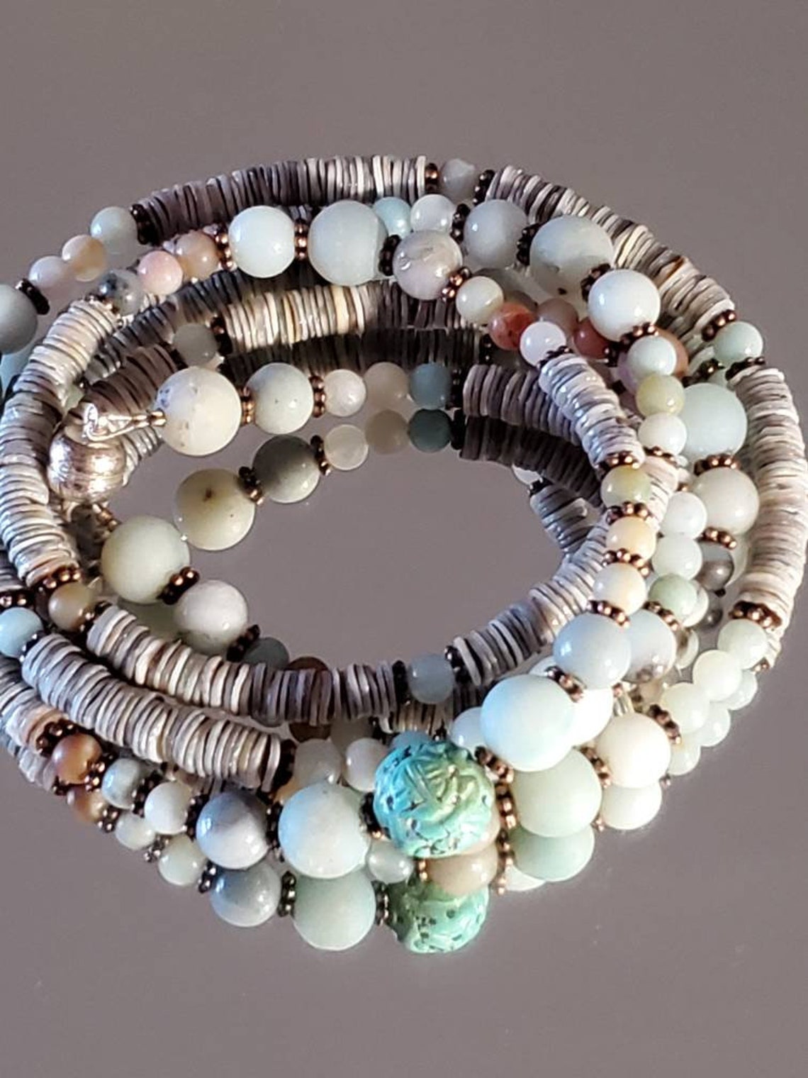 Amazonita concha de ostras de color turquesa tallado y | Etsy