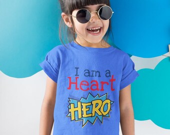 Soy un héroe del corazón CHD Toddler Camiseta de manga corta, defecto cardíaco congénito
