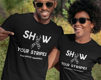 Muestre sus rayas Conciencia de enfermedades raras Camiseta unisex