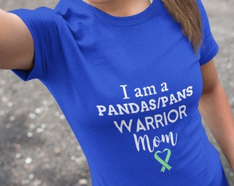 Soy una pandas/PANS Warrior Mom camiseta de manga corta para mujer
