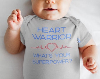 Guerrero del corazón ¿Cuál es tu superpoder? Bebé de manga corta de una pieza, CHD, defecto cardíaco congénito