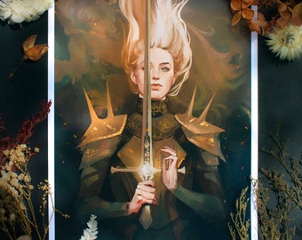 Paladin - DnD / Female Knight Art Print