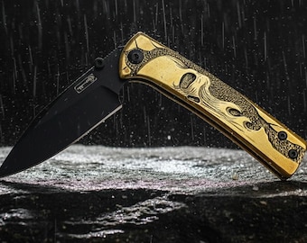 Handmade Brass Punisher Scales for Chaves Scapegoat Street Knife